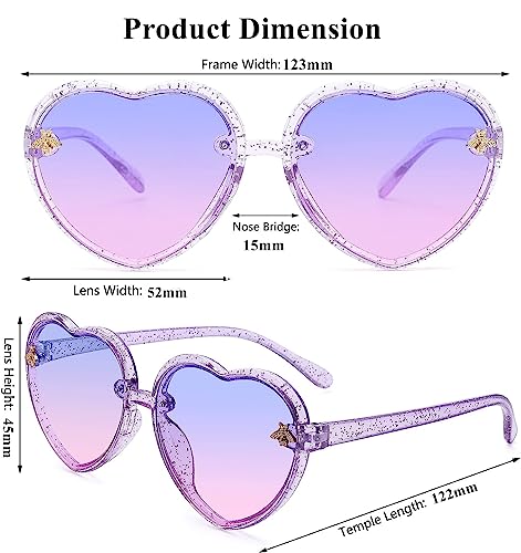 Kids Heart Shaped Sunglasses - Cute Beige Eyewear for Ages 3-10