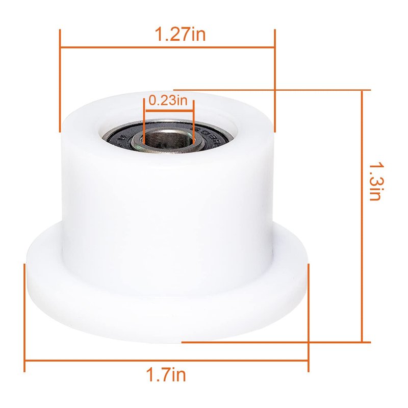 Total Gym Replacement Set Wheels/Rollers for Models XL, XLS and Some 3000 XL, All FIT, and Fit with Bearings Thru Hole of 1/4" in Diameter - 4 Pack (White)