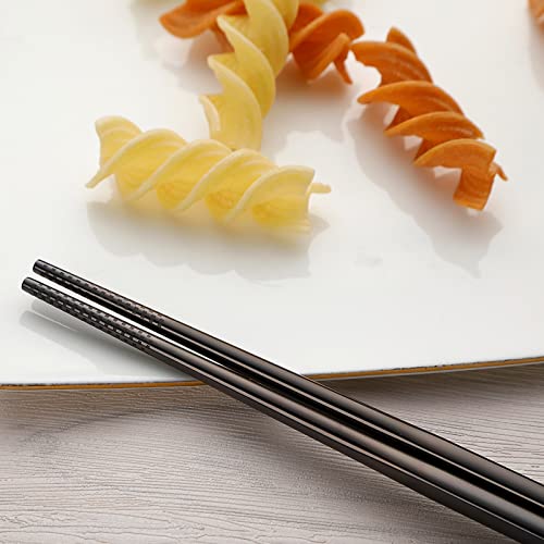 Travel Utensils Set with Case - 5 Piece Portable Silverware - Black