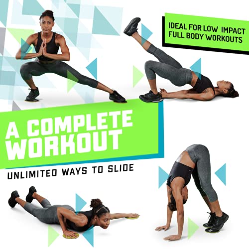 Core Sliders for Full Body Workout - Pack of 2 - Black