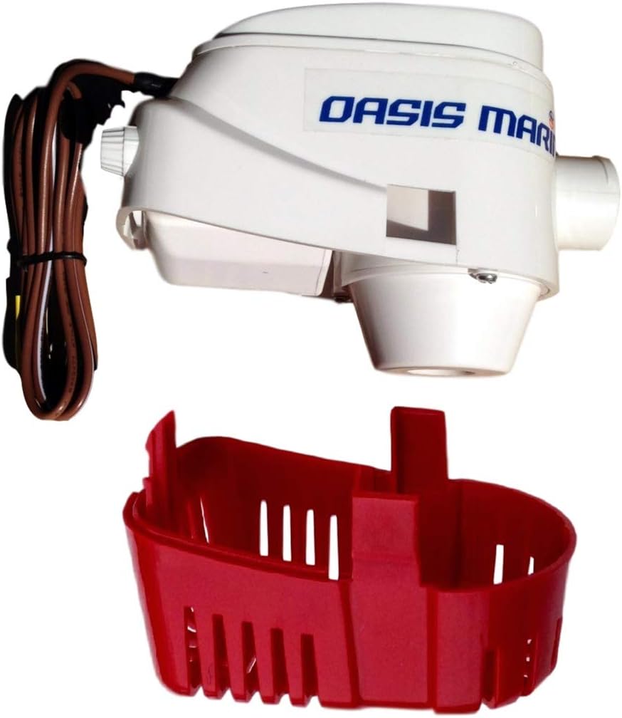 OASIS MARINE 1100 GPH Automatic Bilge Pump - 12V Water Removal with Float Switch & Stainless Steel Shaft