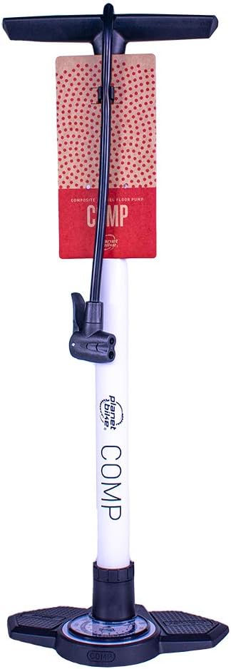 Planet Bike Comp Floor Pump - High-Pressure Performance | Durable White Design