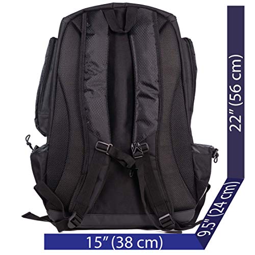 Athletico Black Swim Backpack with Wet & Dry Compartments, Laptop Sleeve