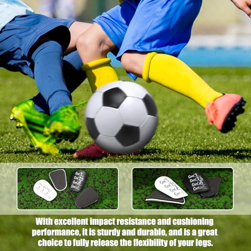 Miniature Soccer Shin Guards - PBT & EVA, 10x6cm - White & Black
