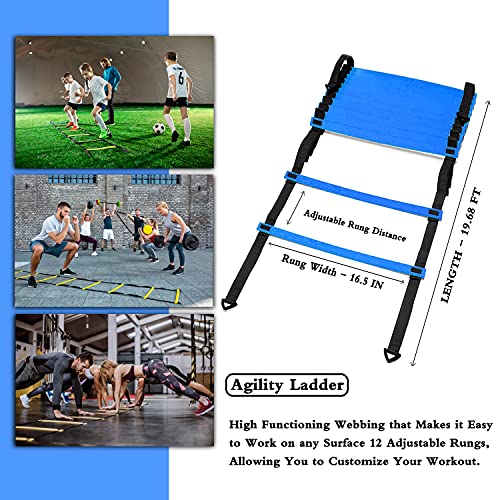 Speed Agility Training Set - Ladder, Cones, Jump Rope, Blue