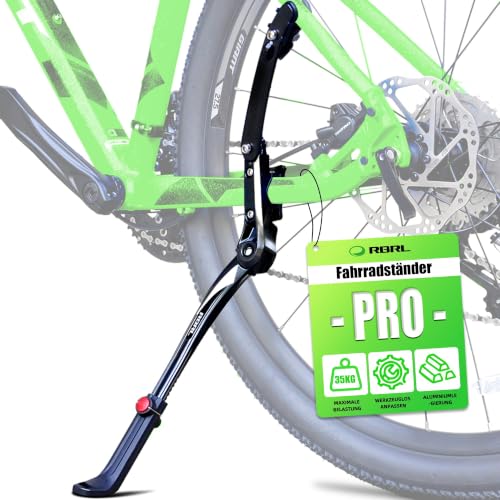 RBRL Bike Kickstand Aluminium Alloy Rear Side Stand, Height Adjustable, 77 lbs Capacity
