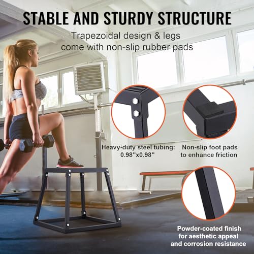 18 Inch Plyometric Jump Box - Steel Anti-Slip Fitness Platform