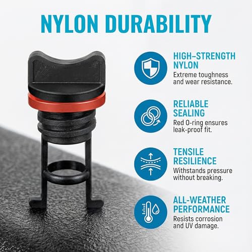 Nylon Kayak Drain Plug Kit - 2 Pack for Easy Installation