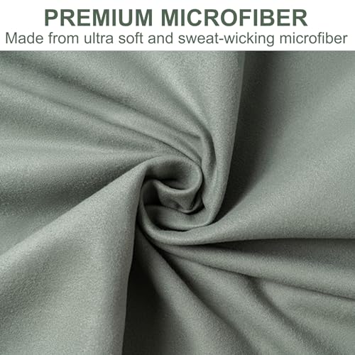 Microfiber Travel Sports Towel Set - Quick Dry, Ultra Compact, Grey - M: 24"x48" + 24"x12"