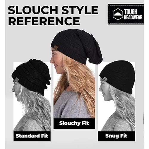 Ribbed Beanie Hat - Stretch Fit Knit Cap for Men & Women - One Size, Black