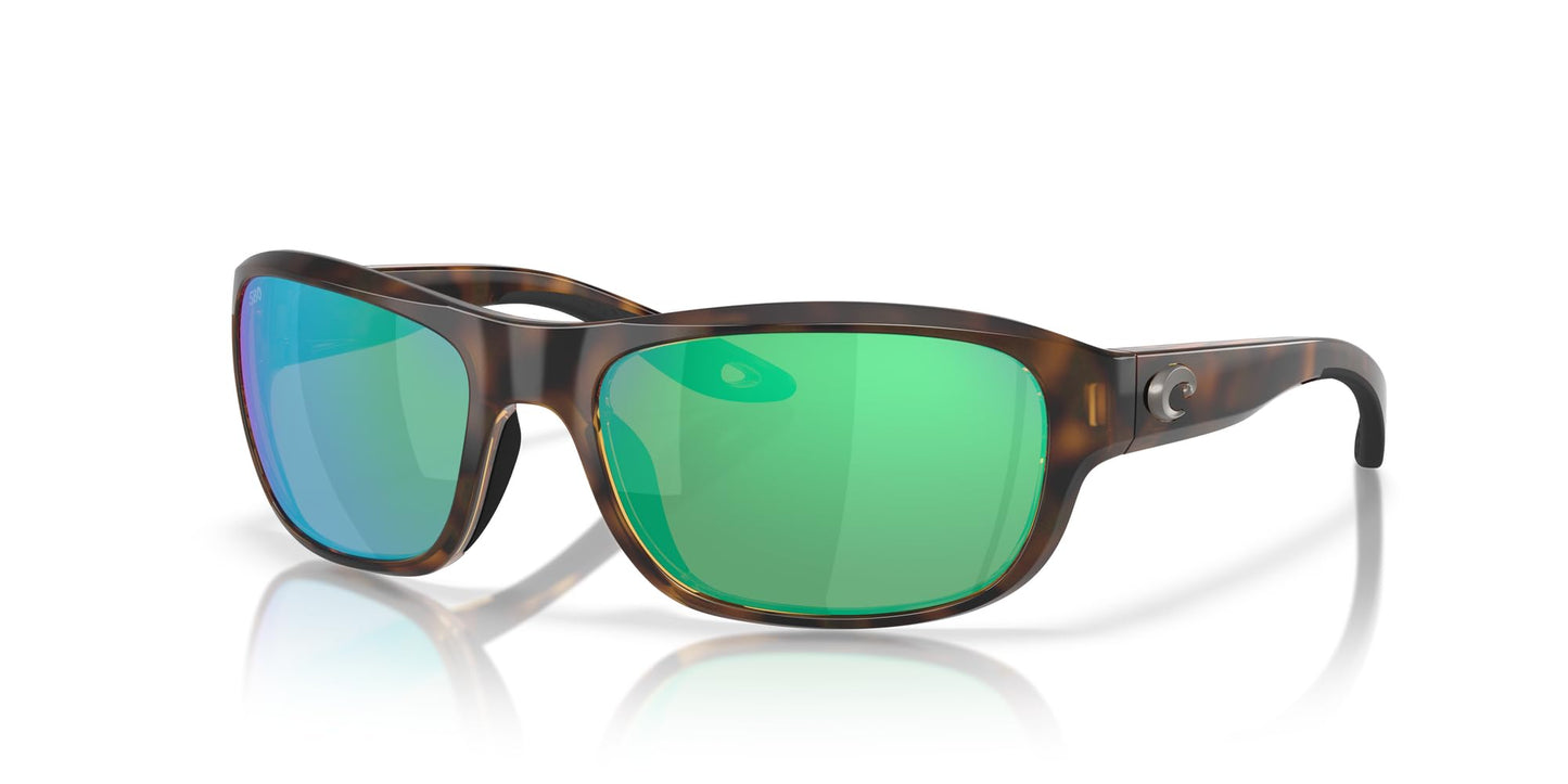 Costa Unisex Sunglasses Tortoise Frame, Green Mirror Lenses, 58MM