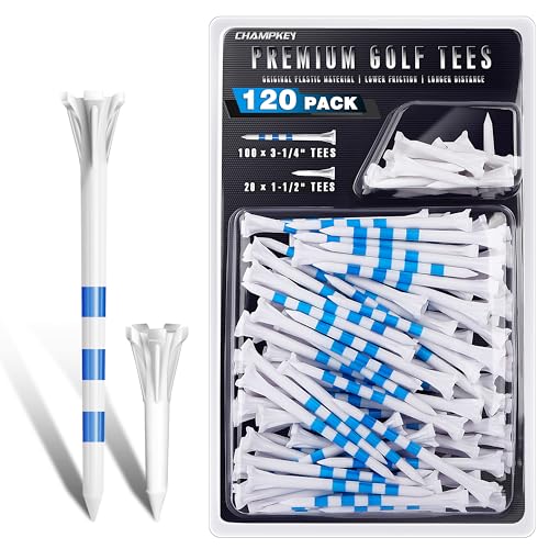 Advanced 5-Prong Plastic Golf Tees - 120 Assorted Pack (3-1/4")