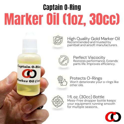 Marker Oil Lubricant - 1 oz O-Ring Safe Dropper Oil for Paintball & Airsoft