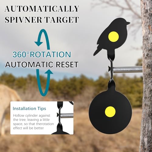 2-Pack Auto Reset Steel Spinner Targets for Shooting - Bird