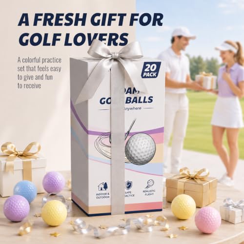 Foam Golf Balls - 20 Pack Macaron Assorted Colors, Limited Flight