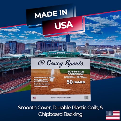Baseball Softball Scorebook - 50 Game Capacity, Pitch Count Tracker