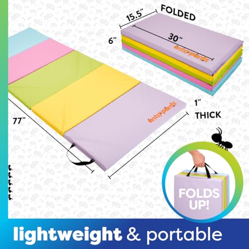 Tumbling Mat for Kids - Foldable Gymnastics Mat in Pastel Colors