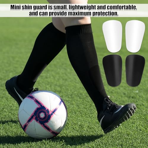 Mini Soccer Shin Guards - 4 Pcs Black & White Protective Pads