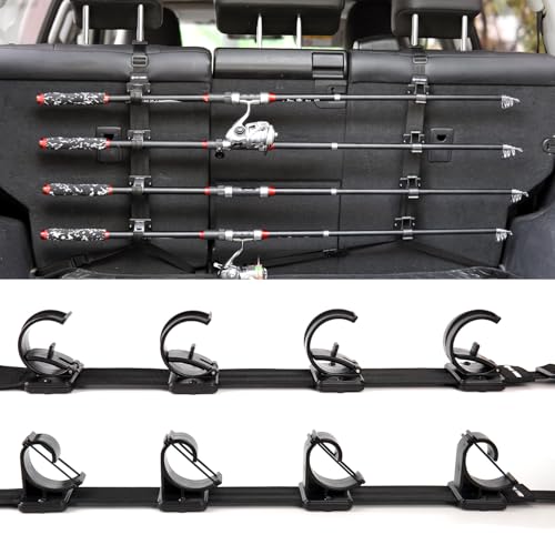 4-Rod Car Fishing Rod Rack Holder for SUV, Truck & Car Seatback Storage