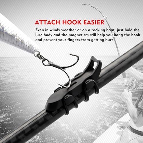 Magnetic Fishing Hook Keeper - 4 Pack with Rubber O-Rings
