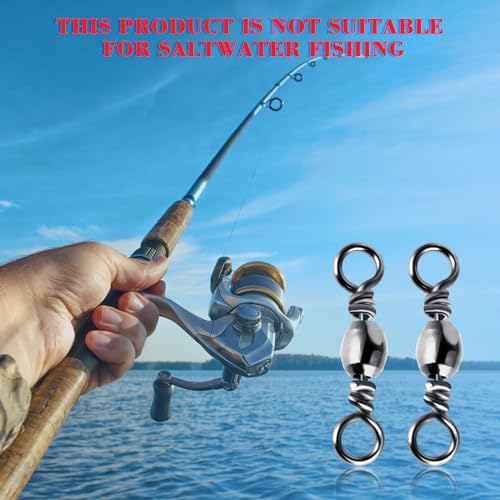 Fishing Barrel Swivels - 100Pcs High Strength Steel 7#
