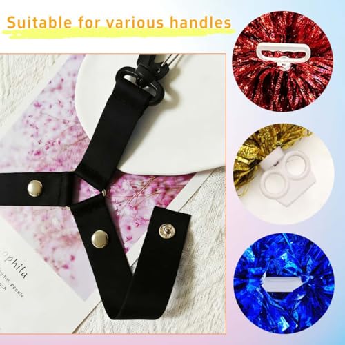 Pom Pom Holder Hanger for Cheer Backpack - Black, 2Pcs