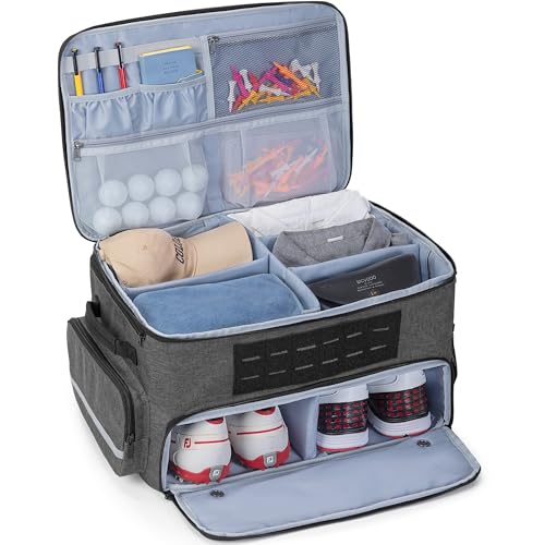 GOBUROS Golf Trunk Organizer for Car SUV - Grey, Multi-Function Golf Bag Storage