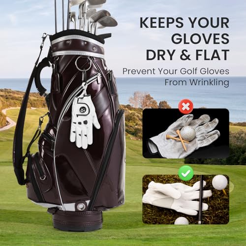 Durable Golf Gloves Stretcher Holder - White, 2 Pack, Large