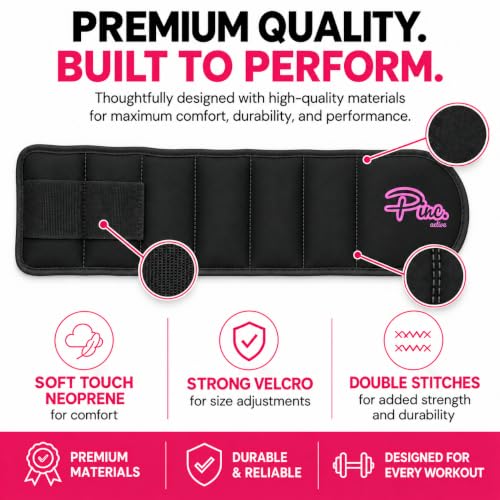 Ankle Weights Set 2-10 lb Adjustable for Pilates Yoga - Comfortable Neoprene Cuffs