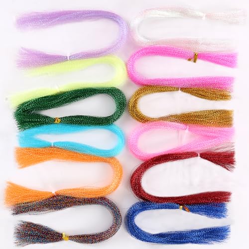 12-Color Crystal Flash Line for Fly Tying Lures