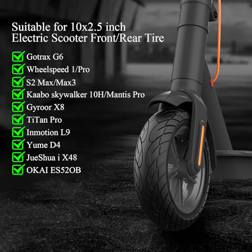 AA-2PCS Black 60/70-6.5 Solid Scooter Tire 10x2.5 Tires for Ninebot G30 Max/G30D