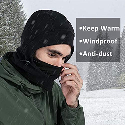HIG 2-Pack Windproof Winter Balaclava Ski Masks for Men & Women, One Size, Black