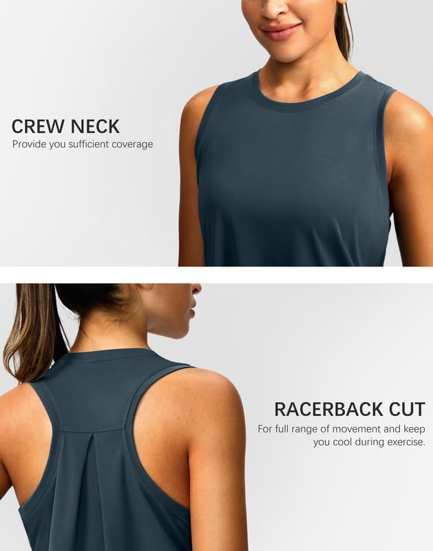 Skiennix Women's Athletic Tank Tops - Racerback Sleeveless Workout Shirts for Yoga & Gym