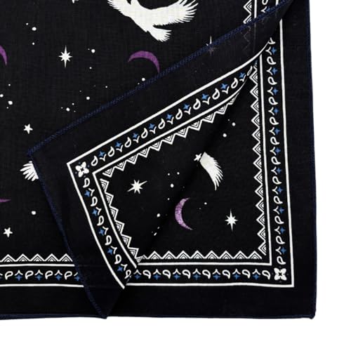 MDSTYLE Adventure Bandana Black - Cotton Head Scarf for Men & Women, Outdoor Design