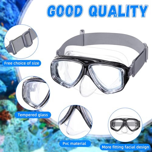 Flutesan Kids Swim Goggles with Nose Cover, 2-Pack, Blue & Black, Waterproof Diving Mask with Earplugs