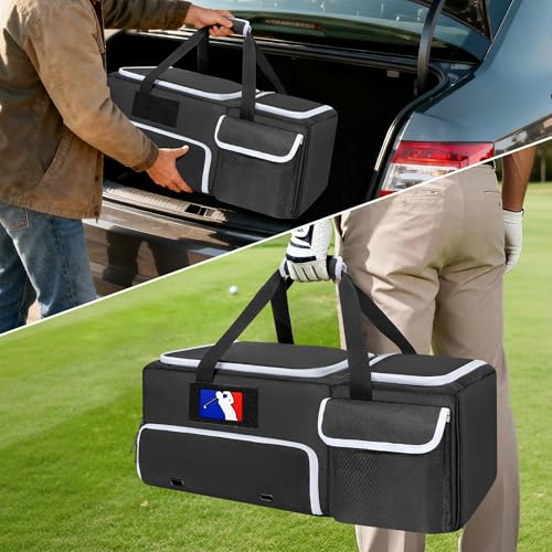 DSLEAF Black 2-Layer Golf Trunk Organizer for Car Storage, Men & Women
