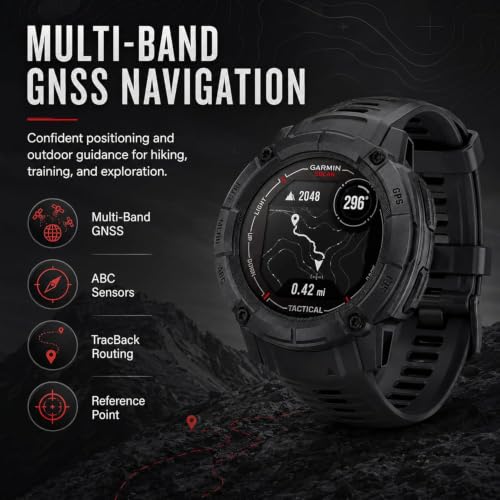 Garmin Instinct 2X Solar Tactical Edition GPS Smartwatch - Black