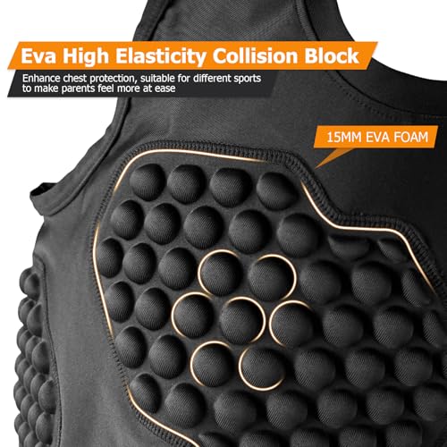 Youth Baseball Chest Protector Padded Shirt for Softball - Small Black