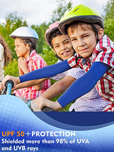 Kids Arm Sleeves 12 Pairs - Classic Colors, Ages 4-8, Sports & Outdoor Use