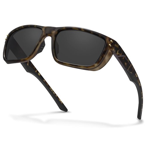 CARFIA Sport Cycling Polarized Sunglasses for Men Driving Fishing Hiking Boating Square Wrapround Glasses