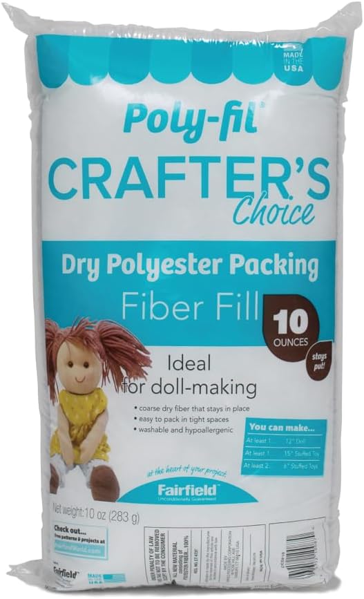 Poly-Fil Fairfield Crafter's Choice Dry Packing Fiber Fill - 10 Ounce Bag | Blue/Orange