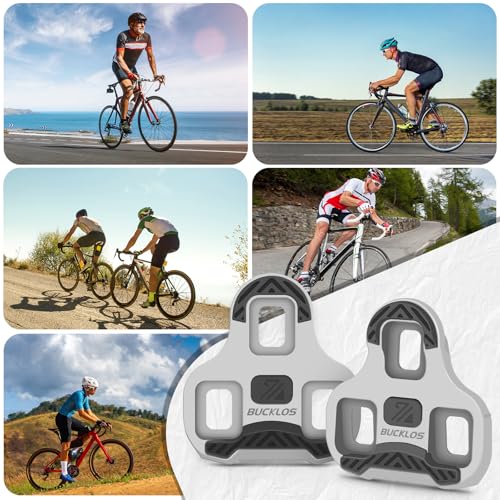 BUCKLOS Road Bike Cleats Compatible with KEO Pedals 4.5° Grey