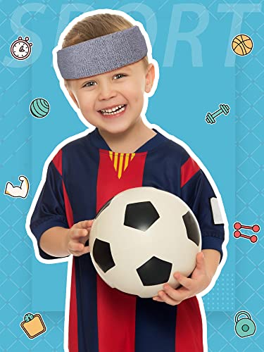 Kids Sweatbands - 6 Colorful Headbands for Sports