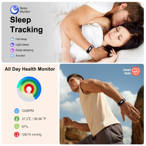 Fitness Tracker with Heart Rate Monitor - Black Band
