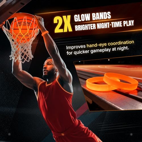 Glow-in-The-Dark Size 7 Basketball with LED Lights & Wristbands