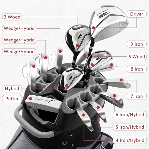 Golf Cart Bag Pro with Full-Length Dividers - Gray