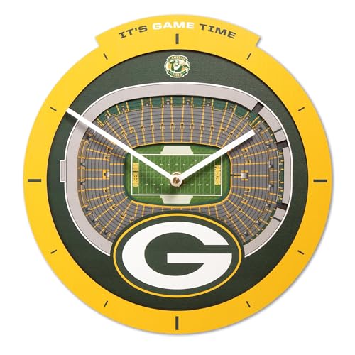 Green Bay Packers 3D StadiumView Wall Clock - Ready to Hang