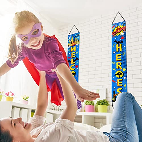 Hero Themed Party Decorations - Welcome Sign & Door Banners
