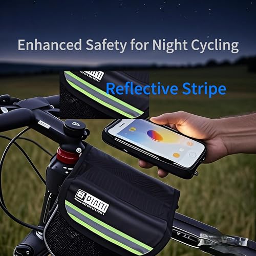 Waterproof Bicycle Phone Holder Bag - Touchscreen, Red