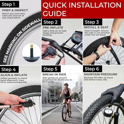 Fincci 27.5 Inch Bike Inner Tubes 2 Pack with 48mm Schrader Valves, Fit 2.1-2.35 Wide Tires
